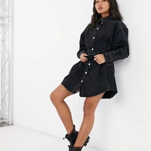 ASOS Petite Oversized Belted Denim Dress